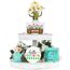 4 Stück Hello Spring Happy Easter gestuftes Tablett Dekorationen Bauernhaus Mini Holz Dekor Küche Dekor Etagere Tablett Dekor Frische Blume Zuhause 3DSchilder für Ostern Frühling Party Ebene Tablett