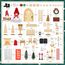Fulasofia Wichteltür Set 64 PCS, Wichtel Zubehör Weihnachten, Wichtel Baustelle Set, Weihnachtswichtel Set, Miniatur Wichtel Zubehör, Weihnachtsdekoration mit Miniatur Briefkästen, Zäun, Kranz