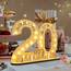 Seutgjie Geschenk 20. Geburtstag Frau Mann 2006-2026, 20 Geburtstag Deko Porzellanhochzeit Holz Schild Gästebuch, Geldgeschenke Geburtstag 20 Geburtstagskarte mit LED Lichterkette Geschenkpapier