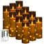 Da by Blinkende LED-Kerze mit eingebauter Sternlichterkette, Acryl-LED-Stumpenkerze mit 11-Tasten-Fernbedienung und Timer, elektrische Kerze, grau, 12-zählige Kerze (D5.5×H14/16/18/20cm)