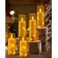 Da by LED Kerzen mit Eingelassener Lichterkette，Batteriebetriebene Kerzen mit Fernbedienung und 24 Stunde Timer，Flackernde Led Kerzen Für Weihnachtsdekoration Heimdekoration(Golden, 5er-Set)