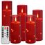 Da by LED Kerzen mit Eingelassener Lichterkette，Batteriebetriebene Kerzen mit Fernbedienung und 24 Stunde Timer，Flackernde Led Kerzen Für Weihnachtsdekoration,Heimdekoration(rot, 5er-Set)