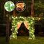 HanYun 25m 12 Stück künstlicher efeu Blätter Girlande Künstlich Gefälschte Pflanzen mit 200 LEDs Lichterkette blätter für Home Garten Hochzeit Weihnachtsdekoration Gefälschte Grün Decor