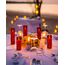Da by LED Kerzen mit Eingelassener Lichterkette，Batteriebetriebene Kerzen mit Fernbedienung und 24 Stunde Timer，Flackernde Led Kerzen Für Weihnachtsdekoration,Heimdekoration(rot, 5er-Set)