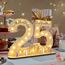Seutgjie Originelle Geschenk 25 Geburtstag Frau Mann 2001-2026, 25 Jubiläum Silberhochzeit Deko, Holzschild 25 Geburtstag Deko, Geldgeschenke Geburtstag 25 mit LED Lichterkette Geschenkpapier
