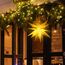 SALCAR 60cm Weihnachtsstern Beleuchtet Außen, 3D Leuchtstern Fenster Innen zum Aufhängen, LED Stern Weihnachtsdekoration Outdoor, Gelb