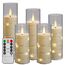 Da by LED Kerzen mit Eingelassener Lichterkette，Batteriebetriebene Kerzen mit Fernbedienung und 24 Stunde Timer，Flackernde Led Kerzen Für Weihnachtsdekoration Heimdekoration(weiß, 5er-Set)