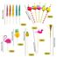OMIGA 150 Stück Cocktail Deko Schirmchen Feuerwerk Palmen Ananas Flamingo Cocktail Picks Strohfarben Mischen EIS Spieße Deko für Cocktail Sommer Party Drink Dekoratione (Gemischte Farben)