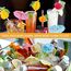 OMIGA 150 Stück Cocktail Deko Schirmchen Feuerwerk Palmen Ananas Flamingo Cocktail Picks Strohfarben Mischen EIS Spieße Deko für Cocktail Sommer Party Drink Dekoratione (Gemischte Farben)