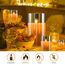 cimetech Flammenlose 3 Led Kerzen Glas mit Fernbedienung Glas Dimmbar Batteriebetriebene LED-Kerzen Set Flackernd Outdoor Led Deko Kerzen Tanzende Flamme Wohnzimmer Deko