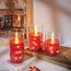 Da by Rote LED Kerzen mit Fernbedienung Timer Batteriekerze mit Lichterkette, Plexiglassäule 10cm/12,5cm/ 15 cm realistische LED kerze Säulenkerze