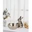 EGLO LIVING Dekoschale Ostern Ambalava, Deko Schale mit Osterhase, Elegante Osterschale zum Dekorieren, Osterdeko aus Aluminium in Silber, 25 x 16 cm