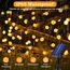 Lichterkette Außen Solar Wetterfest, 100 LED 3M+15M 8 Modi IP65 Warmweiß Outdoor Solarlichterkette Aussen Wetterfeste Lampions Kristallkugel für Balkon Deko Terrassen Garten Weihnachten Party Zuhause