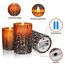 cimetech Flammenlose 3 LED Kerzen Pine Bark Cover Säule Birkeneffekt Echtwachs Flackernde Batteriebetriebene LED-Kerzen 3er Set Flackernd Fernbedienung Led Deko Kerzen
