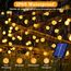 Lichterkette Außen Solar Wetterfest, 200 LED 3M+ 24M 8 Modi IP65 Warmweiß Outdoor Solarlichterkette Aussen Wetterfeste Lampions Kristallkugeln für Balkon Deko Terrassen Garten Weihnachten Partys