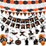 AMLOOPH Halloween Deko Innen Set - Gruselige Party Dekoration Mit Wiederverwendbarer Girlande, Banner, Luftballons, Fledermaus, Geist, Kürbis für Türdeko