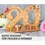 Giftota - 2025 Originelle 20 Geburtstag Geschenk Frauen & Männer - 20 Porzellanhochzeit - Geldgeschenke 20 mit LED Lichterkette Ständer - Holz-Schild Gästebuch - 20 Geburtstag Deko -Hochzeitsgeschenke