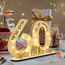 Seutgjie Originelle Geschenk 60 Geburtstag Mann Frau 1966-2026, 60. Geburtstag Jubiläum Deko Tischdeko Holz Schild Gästebuch, Geldgeschenke Geburtstag 60 mit LED Lichterkette Geschenkpapier