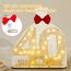 Seutgjie Originelle Geschenk 40 Geburtstag Frauen Männer 1986-2026, Deko 40 Jahre Geburtstag Jubiläum Rubinhochzeit, Geldgeschenke Geburtstag 40 Holz Schild mit LED Lichterkette Geschenkpapier