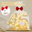 Seutgjie Originelle Geschenk 45 Geburtstag Mann Frau 1981-2026, 45 Hochzeitstag Holz Schild Gästebuch, Geldgeschenke Geburtstag 45 mit LED Lichterkette Geschenkpapier, 45 Geburtstag Deko