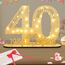 Seutgjie Originelle Geschenk 40 Geburtstag Frauen Männer 1986-2026, Deko 40 Jahre Geburtstag Jubiläum Rubinhochzeit, Geldgeschenke Geburtstag 40 Holz Schild mit LED Lichterkette Geschenkpapier