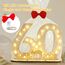 Seutgjie Originelle Geschenk 60 Geburtstag Mann Frau 1966-2026, 60. Geburtstag Jubiläum Deko Tischdeko Holz Schild Gästebuch, Geldgeschenke Geburtstag 60 mit LED Lichterkette Geschenkpapier
