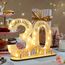 Seutgjie Originelle Geschenk 30 Geburtstag Frauen Männer 1996-2026, 30 Geburtstag Deko Tischdeko Perlenhochzeit, Geldgeschenke Geburtstag 30 mit LED Lichterkette Geschenkpapier Holz Schild Gästebuch