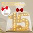 Seutgjie Deko 15 Geburtstag Mädchen Junge 2011-2026, Geldgeschenke Geburtstag 15 mit LED Lichterkette Geschenkpapier, 15 Jahre Jubiläum Kristallhochzeit Hochzeitstag Holz Schild Gästebuch