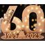 Giftota - 2025 Originelle 60 Geburtstag Geschenk Frauen & Männer - 60 Diamantene Hochzeit - Geldgeschenke Geburtstag 60 mit LED Lichterkette Ständer - Holz-Schild Gästebuch - 60 Geburtstag Deko