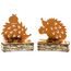 Valery Madelyn 2er Herbstdeko Igel Figuren mit LED Timer aus Rost Metall,Holz Stimmungsleuchten für Herbst Deko Innen Tisch Fenster,Holz Sockel,Beidseitig Rostig,Geschenk Fall Decor Halloween,15/16cm