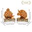 Valery Madelyn 2er Herbstdeko Igel Figuren mit LED Timer aus Rost Metall,Holz Stimmungsleuchten für Herbst Deko Innen Tisch Fenster,Holz Sockel,Beidseitig Rostig,Geschenk Fall Decor Halloween,15/16cm