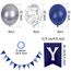 Luftballons Geburtstag Dekoration Set, Marineblau Geburtstagsdeko Happy Birthday deko Banner Party Deko Geburtstag Set mit Marineblau und Silber Luftballons Dreiecksflaggen Girlanden（NB+SJQ）