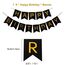 Luftballons Geburtstag Dekoration Set, Schwarz Gold Geburtstagsdeko Happy Birthday deko Banner Party Deko Geburtstag Set mit Gold Luftballons Konfetti Ballons Dreiecksflaggen Girlanden