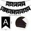Happy Birthday Girlande Schwarz, Girlande Geburtstag 5 Meter, Happy Birthday Banner, Alles Gute Zum Geburtstag BannerSchild, GeburtstagDeko Zubehör Party Dekoration Banner für Erwachsene Kinder
