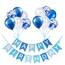 Luftballons Geburtstag Dekoration Set, blau Geburtstagsdeko Happy Birthday deko Banner Party Deko Geburtstag Set mit blau Luftballons Konfetti Ballons