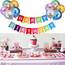 Luftballons Geburtstag Dekoration Set, Farbe Geburtstagsdeko Happy Birthday deko Banner Party Deko Geburtstag Set mit Farbe Happy Birthday Luftballons