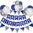 Luftballons Geburtstag Dekoration Set, Marineblau Geburtstagsdeko Happy Birthday deko Banner Party Deko Geburtstag Set mit Marineblau und Silber Luftballons Dreiecksflaggen Girlanden（NB+SJQ）