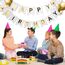Luftballons Geburtstag Dekoration Set, weiß Gold Geburtstagsdeko Happy Birthday deko Banner Party Deko Geburtstag Set mit weiß Gold Happy Birthday Luftballons Konfetti Ballons（WH+GD）