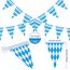 AhfuLife Oktoberfest Wimpelkette Bayerische Deko, 2 Stück 20 x 28cm - 12m Bayerisch Wiesn Blau/Weiß Dreieck Banner, Oktoberfest Girlande Wimpel für Oktoberfest Party Hausgarten Bar Bierzelte Bierfest