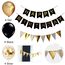Luftballons Geburtstag Dekoration Set, Schwarz Gold Geburtstagsdeko Happy Birthday deko Banner Party Deko Geburtstag Set mit Gold Luftballons Konfetti Ballons Dreiecksflaggen Girlanden