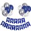 Luftballons Geburtstag Dekoration Set, Marineblau und Silber Geburtstagsdeko Happy Birthday deko Banner Party Deko Geburtstag Set mit Marineblau und Silber Luftballons Konfetti Ballons（Marineblau）