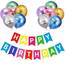 Luftballons Geburtstag Dekoration Set, Farbe Geburtstagsdeko Happy Birthday deko Banner Party Deko Geburtstag Set mit Farbe Happy Birthday Luftballons