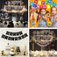 Luftballons Geburtstag Dekoration Set, Schwarz Gold Geburtstagsdeko Happy Birthday deko Banner Party Deko Geburtstag Set mit Gold Luftballons Konfetti Ballons Dreiecksflaggen Girlanden
