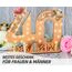Giftota - 2026 Originelle 40 Geburtstag Geschenk Frauen & Männer - 40 Rubinhochzeit - Geldgeschenke 40 mit LED Lichterkette Ständer - Holz-Schild Gästebuch - 40 Geburtstag Deko - Hochzeitsgeschenke