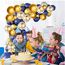 Luftballons Geburtstag Dekoration Set, Marineblau Gold Geburtstagsdeko Happy Birthday deko Banner Set mit Marineblau Gold Luftballons Konfetti Ballons Dreiecksflaggen Girlanden（NB+GD+SJQ）