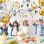 Luftballons Geburtstag Dekoration Set, Gold Silber Geburtstagsdeko Happy Birthday deko Banner Party Deko Geburtstag Set mit Gold Silber Happy Birthday Luftballons Konfetti Ballons