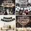 Luftballons Geburtstag Dekoration Set, Schwarz Silber Geburtstagsdeko Happy Birthday deko Banner Party Deko Geburtstag Set mit SilberLuftballons Konfetti Ballons Dreiecksflaggen Girlanden(BK+SR+SJQ)