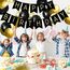 Luftballons Geburtstag Dekoration Set, Schwarz Gold Geburtstagsdeko Happy Birthday deko Banner Party Deko Geburtstag Set mit Gold Luftballons Konfetti Ballons Dreiecksflaggen Girlanden