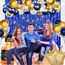 Luftballons Geburtstag Dekoration Set, Marineblau Gold Geburtstagsdeko Happy Birthday deko Banner Set mit Marineblau Gold Luftballons Konfetti Ballons Dreiecksflaggen Girlanden（NB+GD+SJQ）