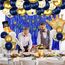 Luftballons Geburtstag Dekoration Set, Marineblau Gold Geburtstagsdeko Happy Birthday deko Banner Set mit Marineblau Gold Luftballons Konfetti Ballons Dreiecksflaggen Girlanden（NB+GD+SJQ）